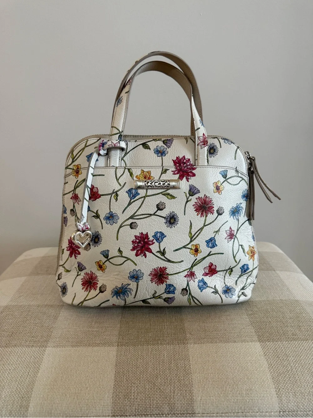 Brighton Floral Embossed Dome Convertible Satchel/Backpack - Picture 1 of 8